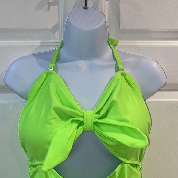 Tempt Me Women Sexy Cutout One Piece Tummy Control Halter Neon Swimsuit Size XL - Picture 5 of 12